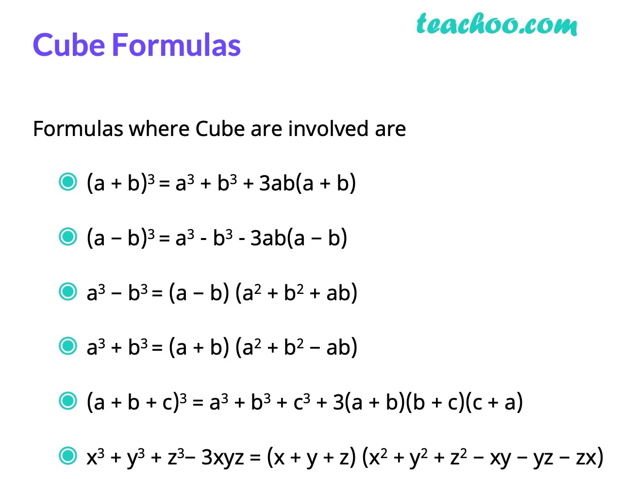 Algebra Formulas - Part 2