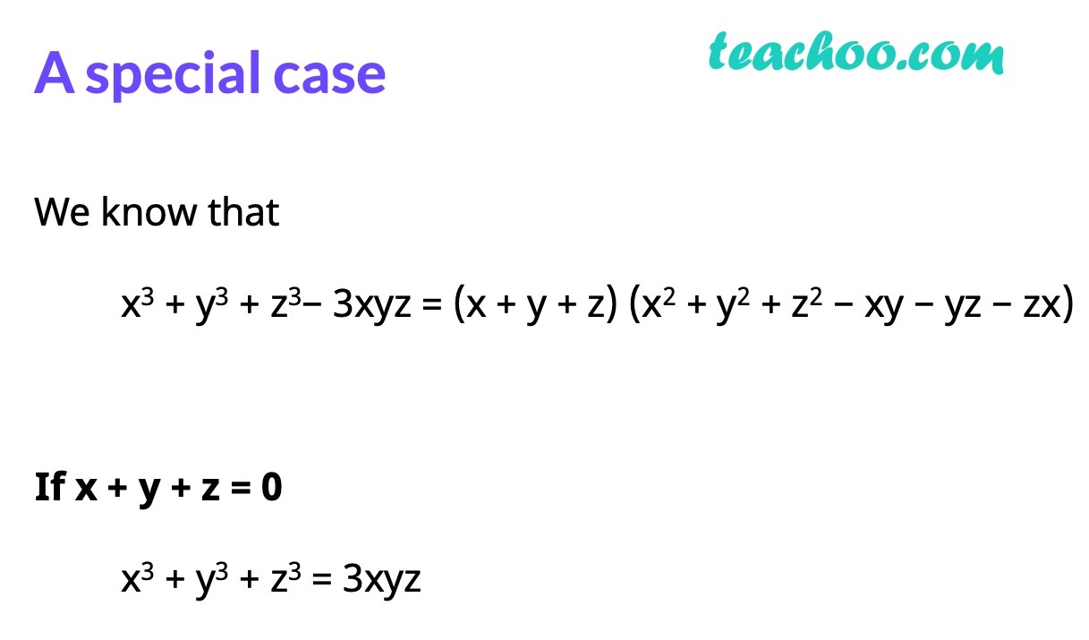 Algebra Formulas - x3 + y3 + z3